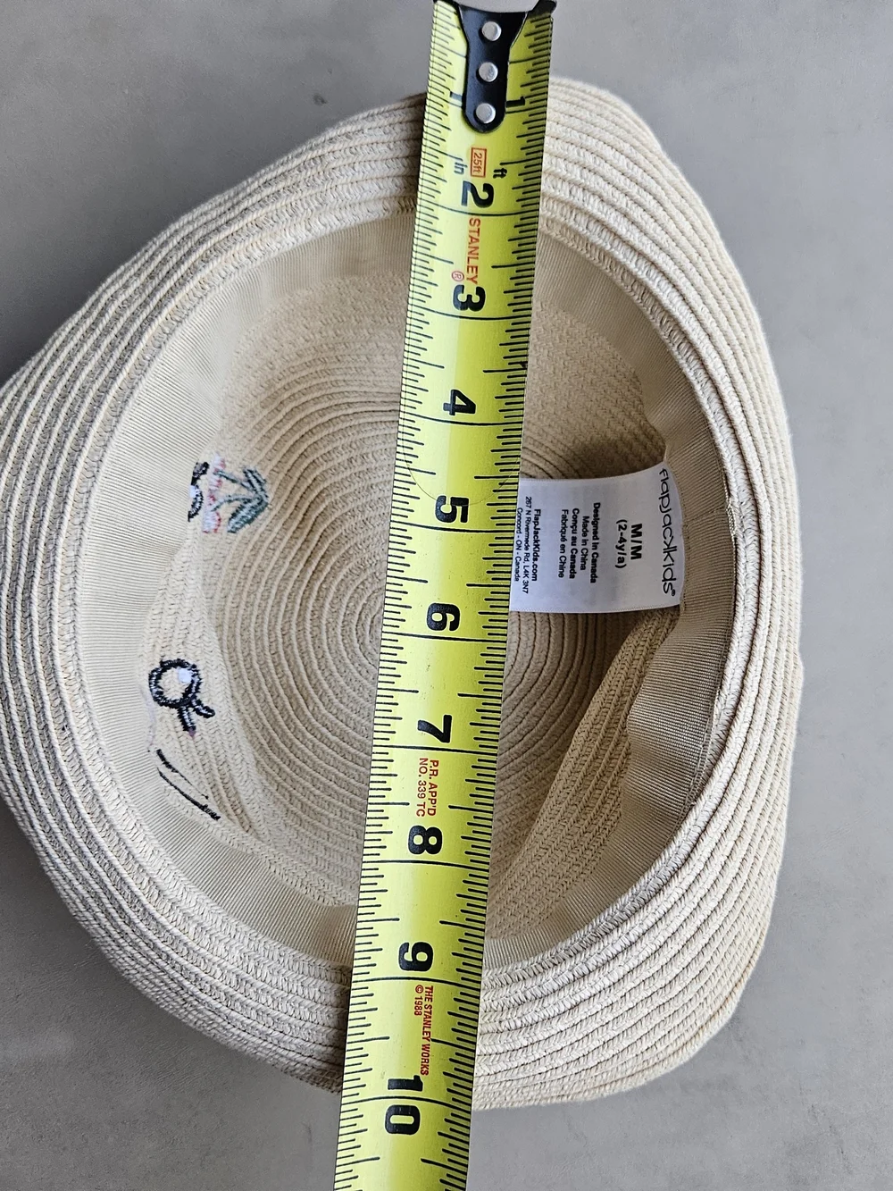 Cute Cat Face Straw Bucket Hat with Embroidered Flower